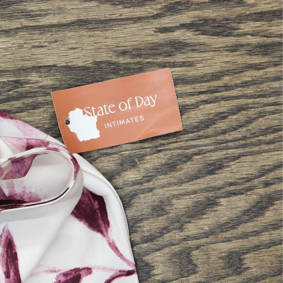 NWT State Of Day Silk Touch Solid Chemise Nightgown Watercolor Floral Pink XS - Picture 4 of 6